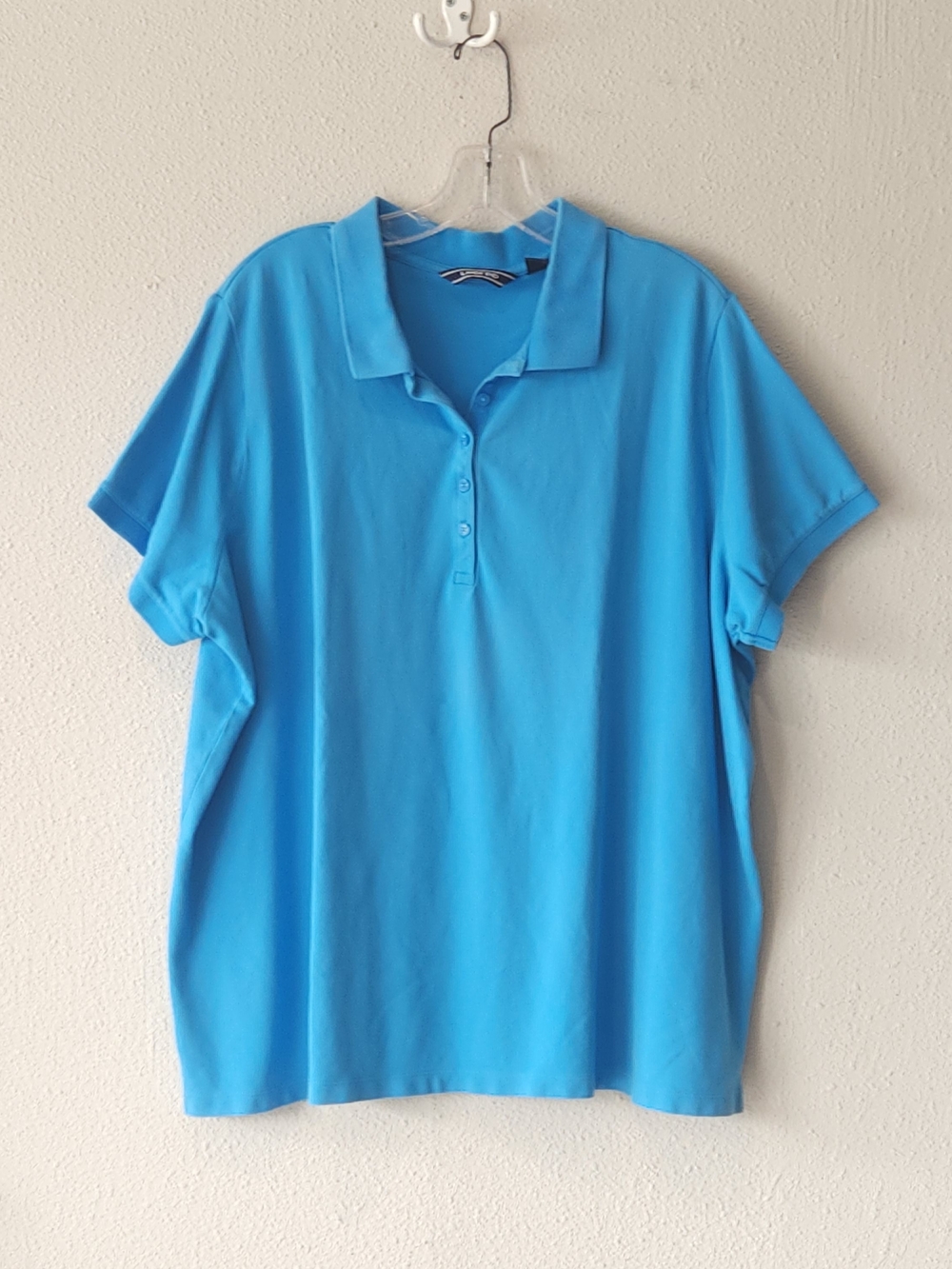 Lands' End Women's Short-Sleeve Polo Top in Bright Blue PLUS SIZE 2X